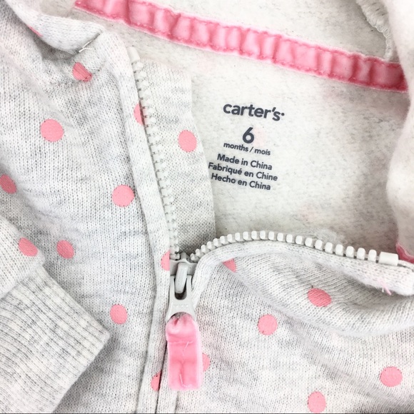Like New! Carter’s Hooded Polka Dot One-Piece - 6m - Picture 5 of 6